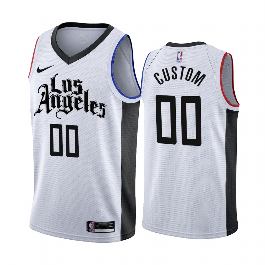 Nike Clippers Custom 2019-20 White Los Angeles City Edition NBA Jersey->customized nba jersey->Custom Jersey